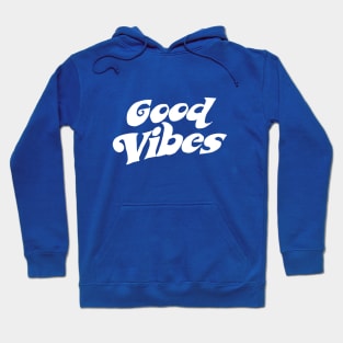 Good Vibes White - Typographic Design. Hoodie